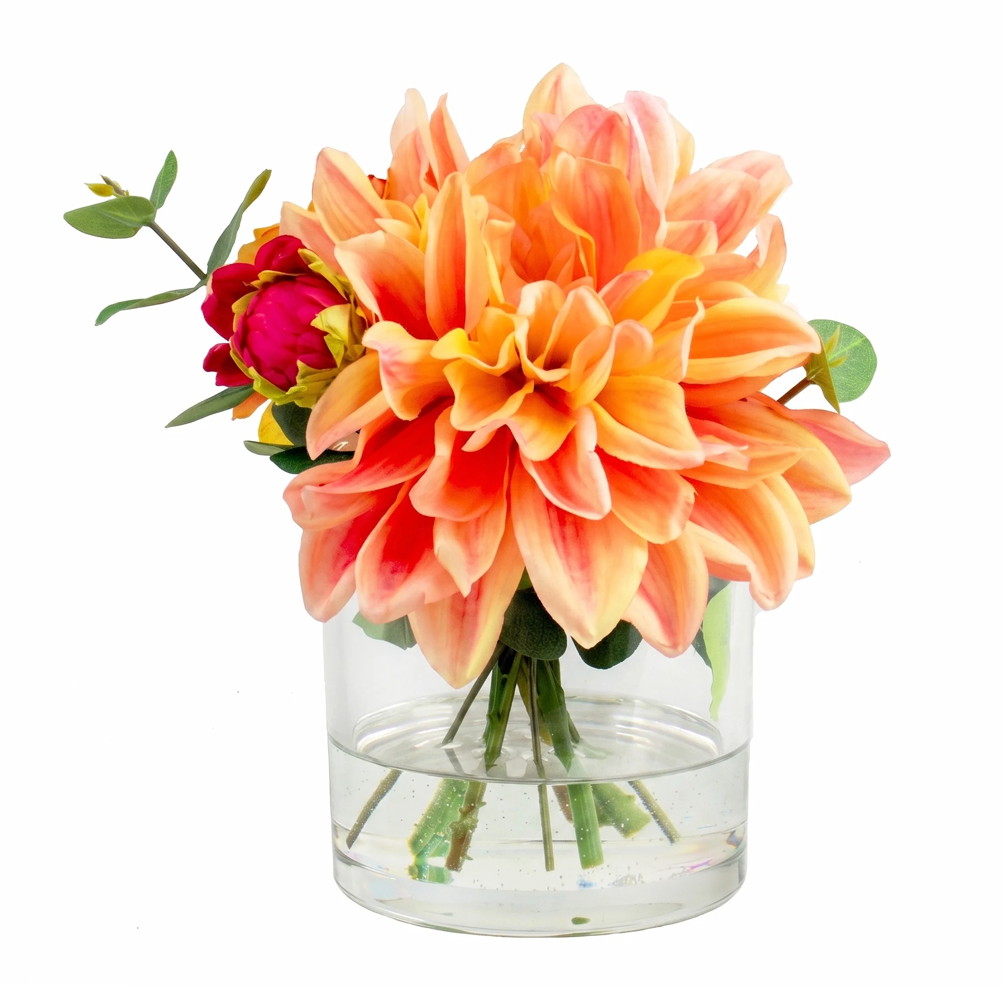 Small Dahlia Daydream Mix in Glass Cylinder Vase