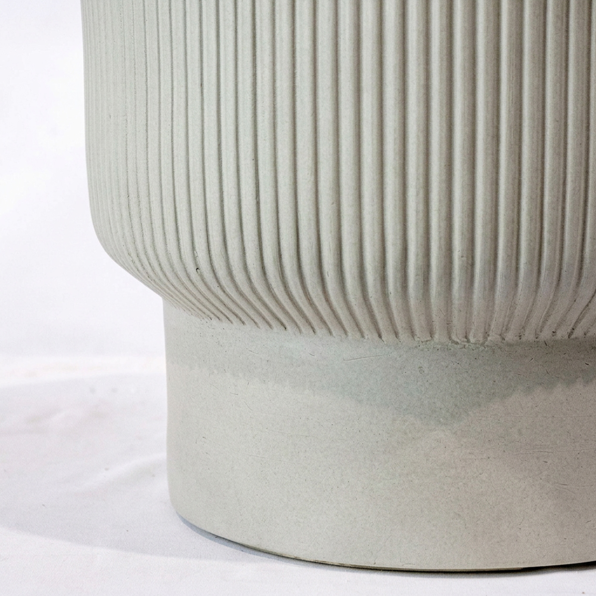Medium Grey Grooved Fibre Cement Footed Planter