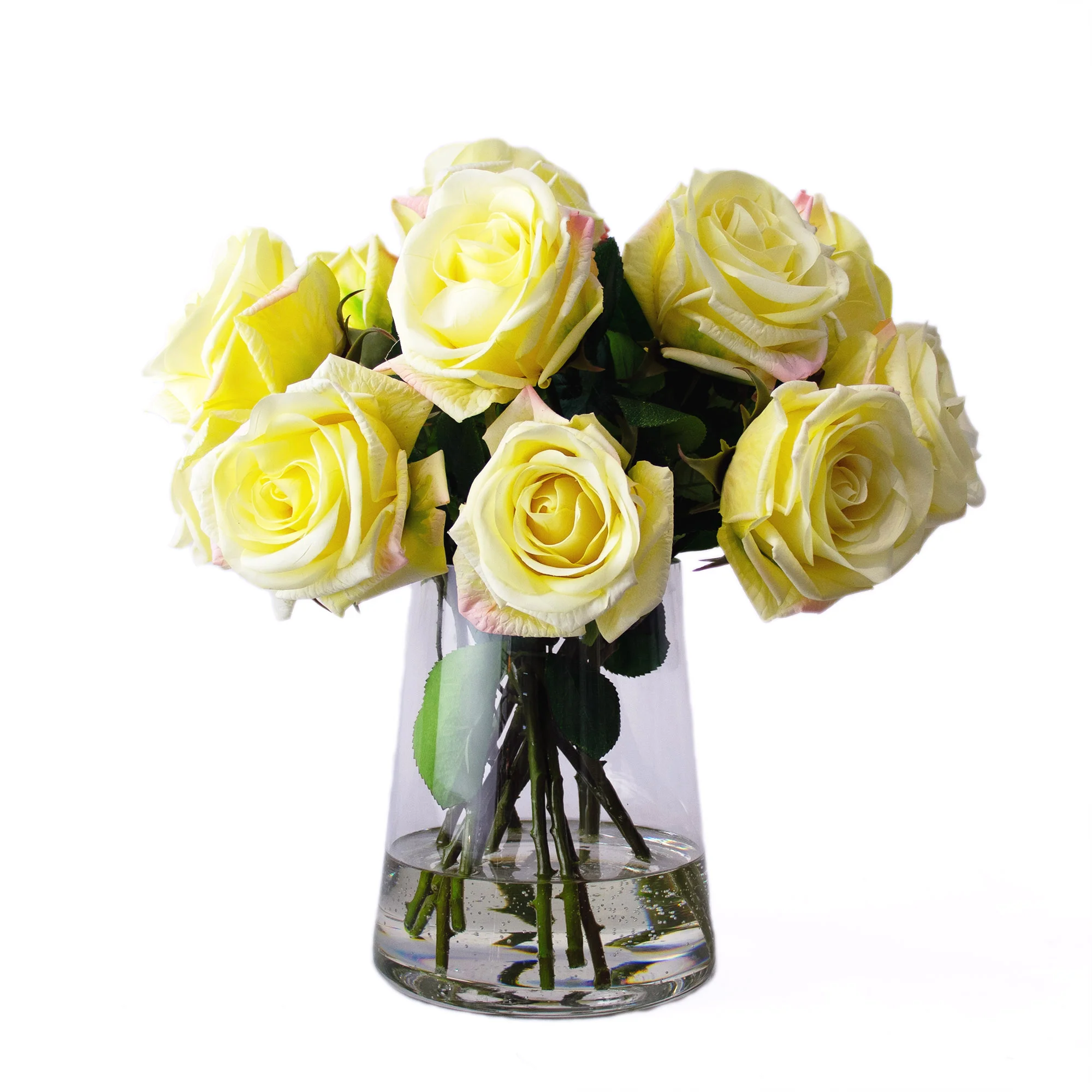 ROSES RT YELLOW IN 20 CM TAPERED VASE
