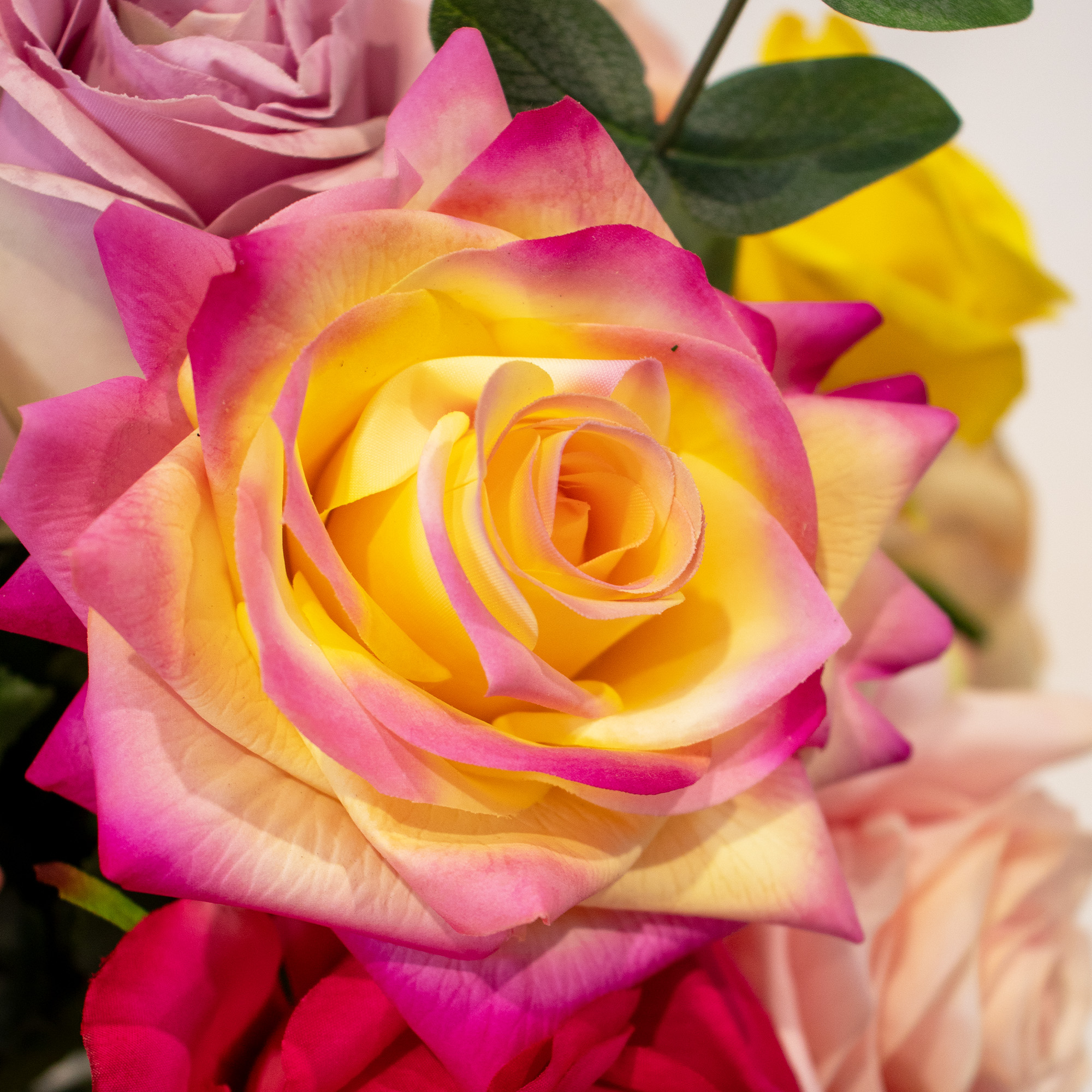 Medium Rose Mix Floral Arrangement in Tulip Vase