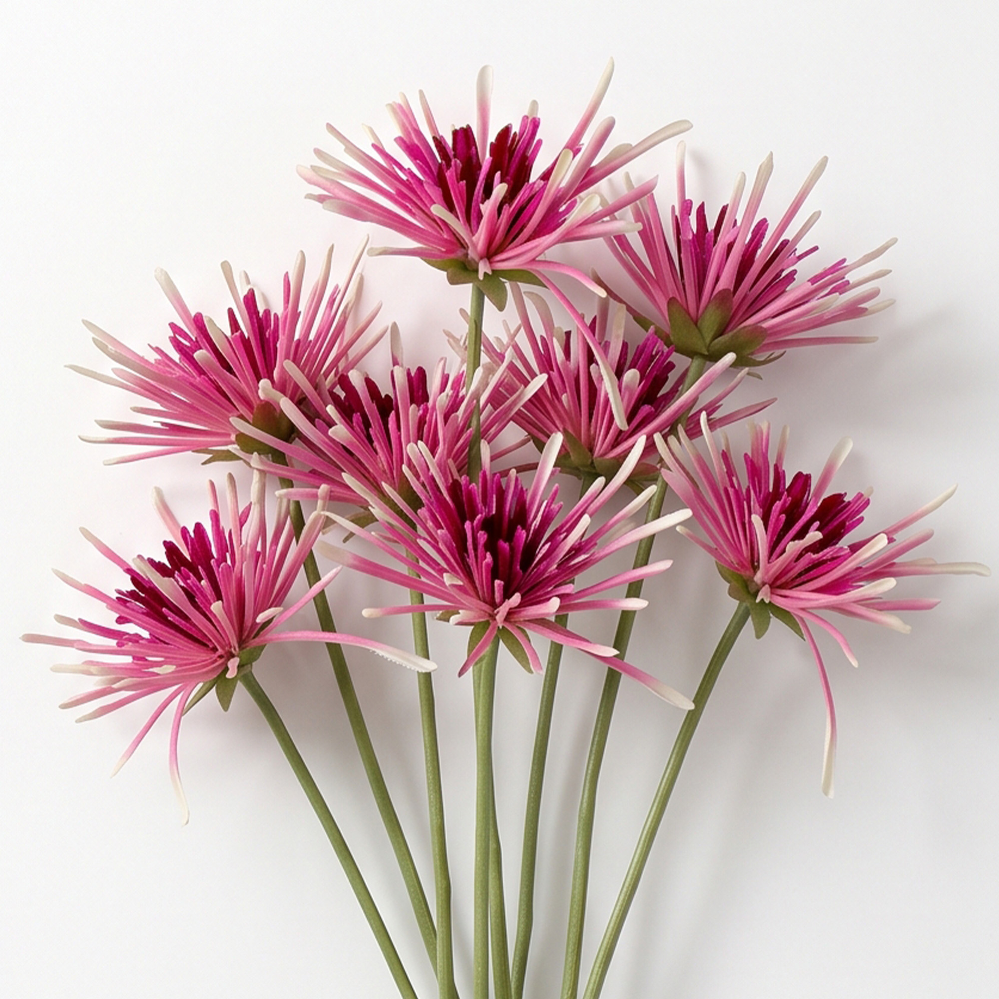 Pink & White Spider Mum Artificial Flower Stem – 60cm