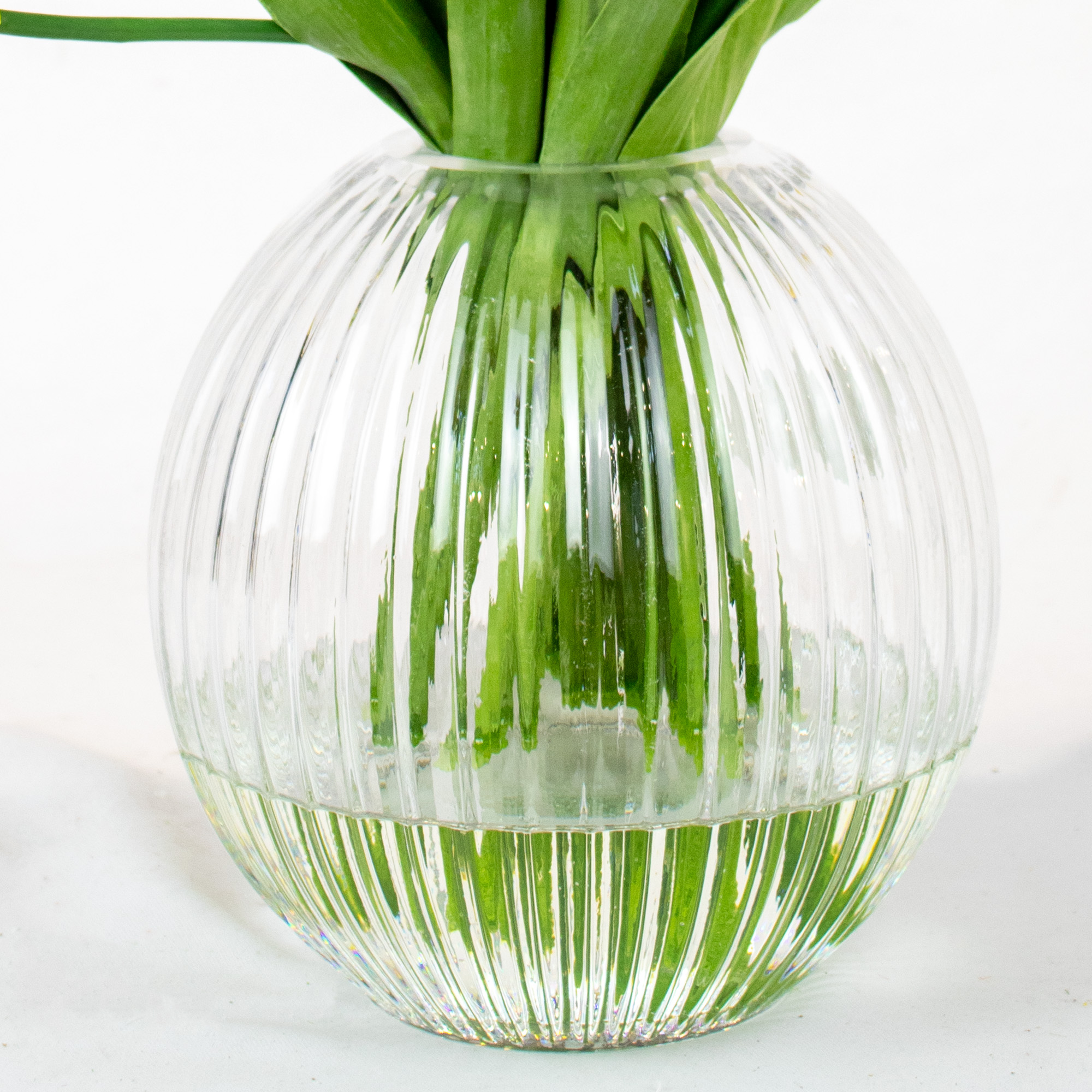 Medium Yellow Real Touch Tulip Arrangement in Ribbed Vase