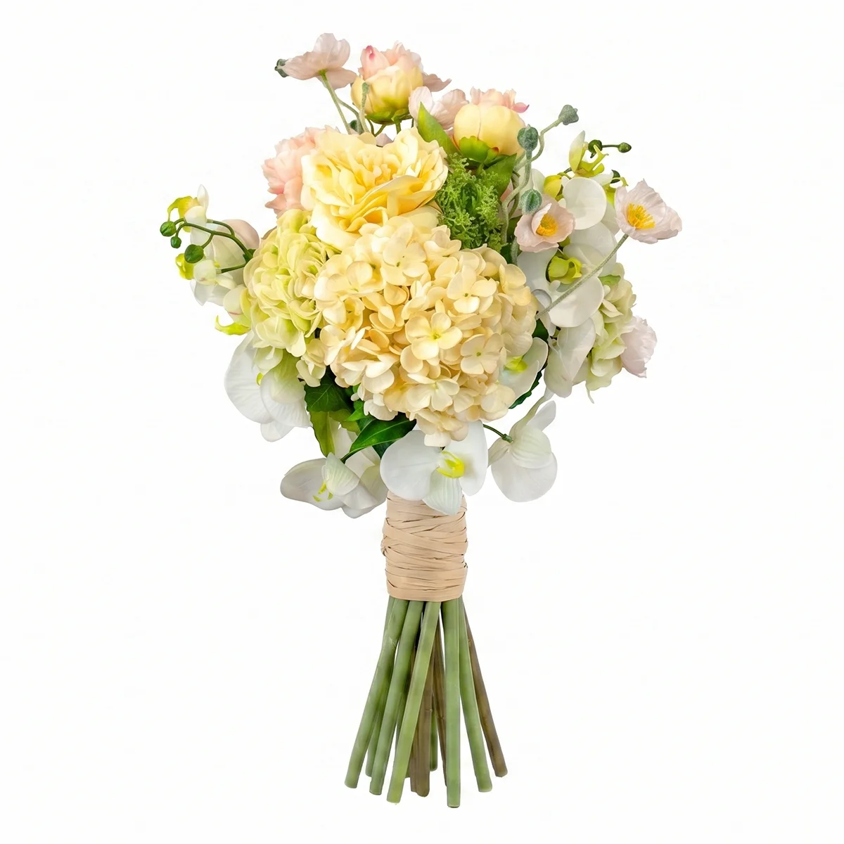 Large Light Blush & Pastel Hand-Tied Floral Bunch