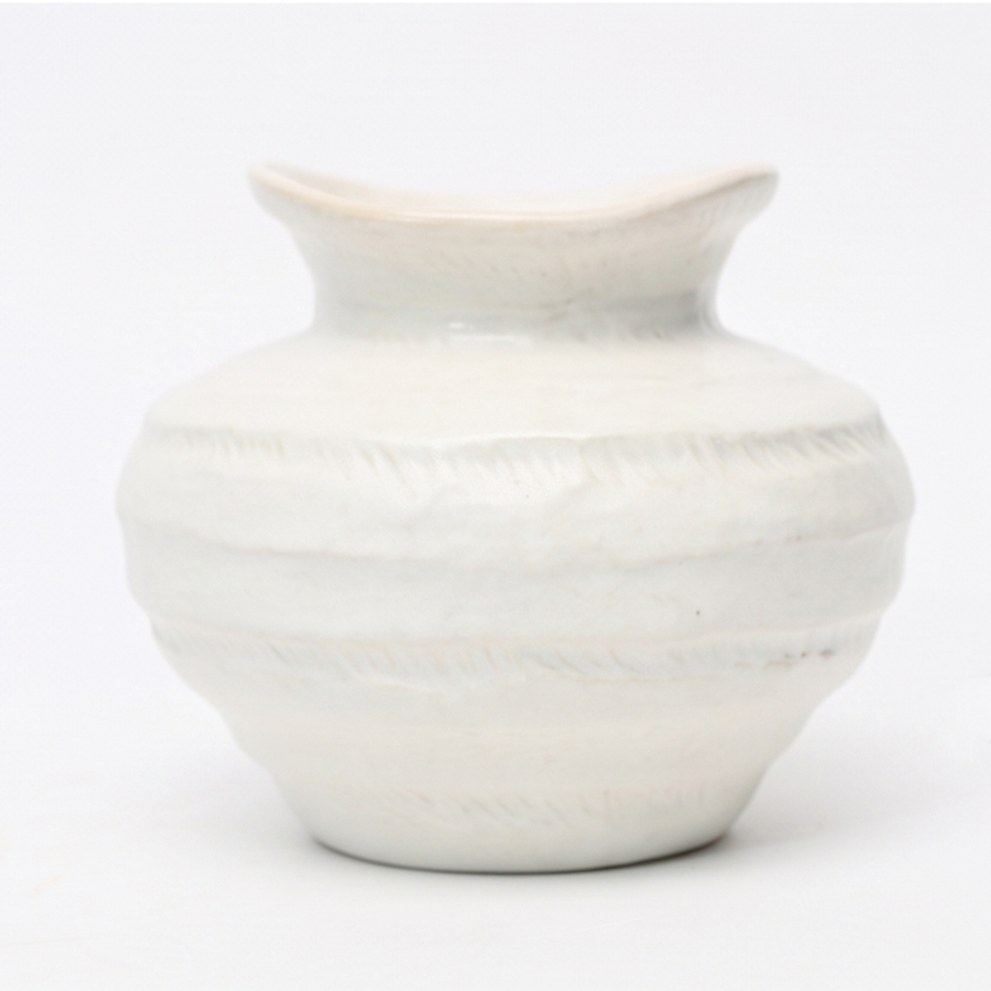 Large Organic Gourd Off-White Ceramic Vase 25.2x25.2x22.2cm