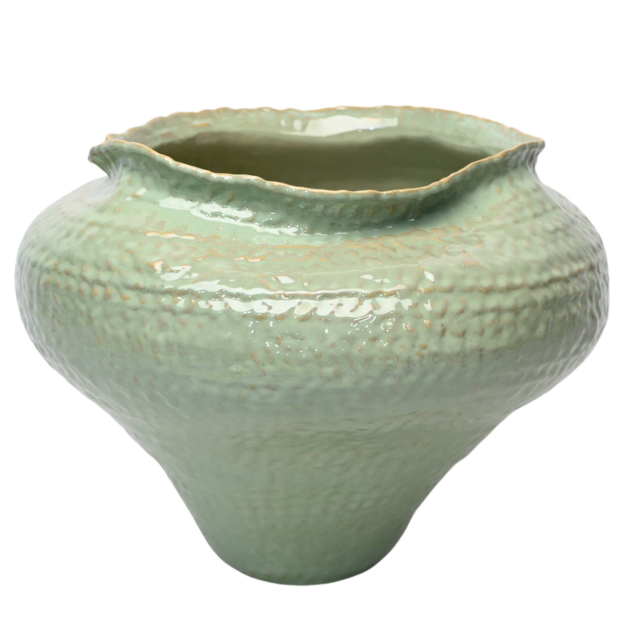 XL Dimpled Duck Egg Ceramic Pedestal Vase 47x36.2cm