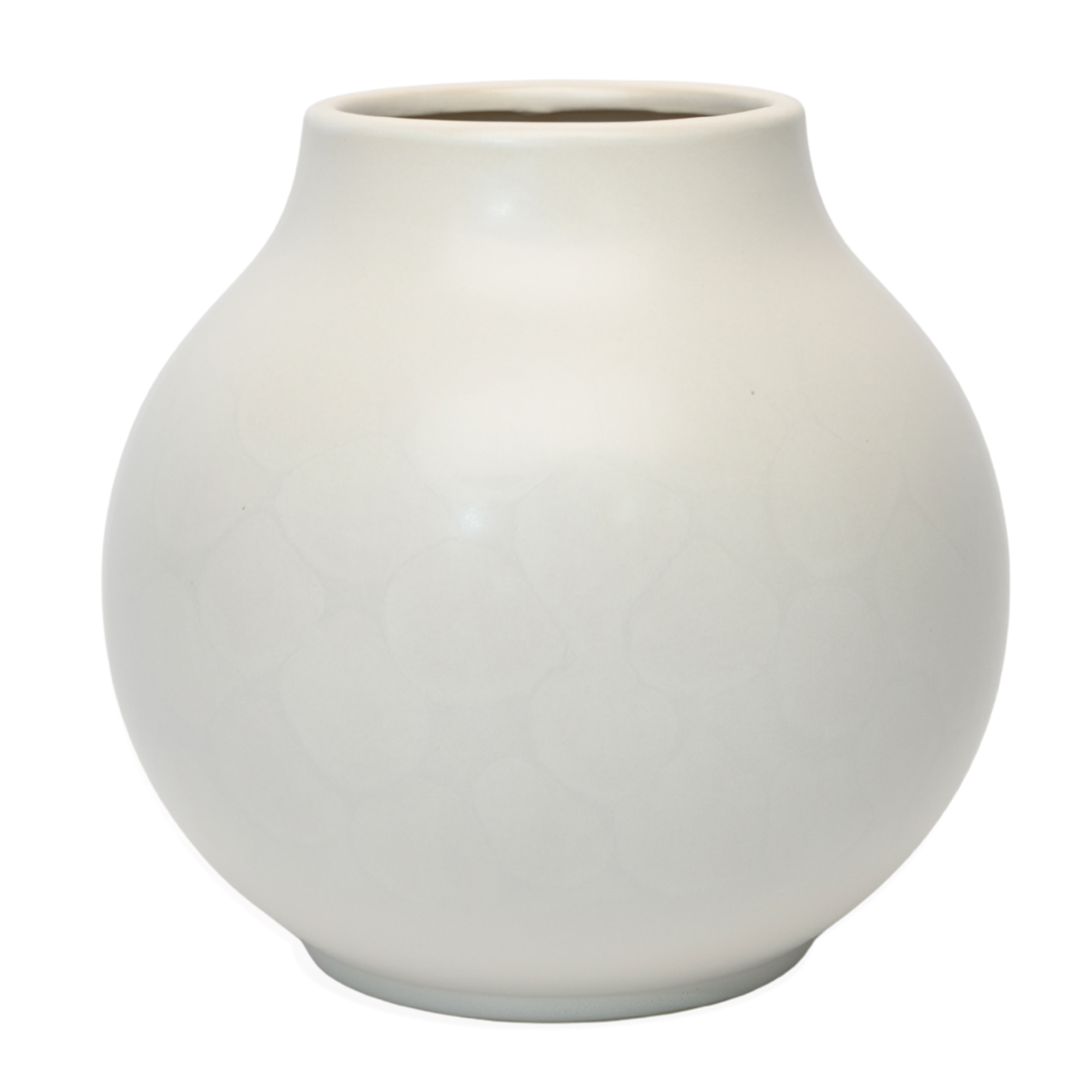 Classic White Ceramic Ball Vase LGE 25.5X25.5X24.5CM